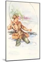 Fisherman with Pipe, Illustration-null-Mounted Art Print