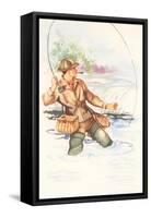 Fisherman with Pipe, Illustration-null-Framed Stretched Canvas