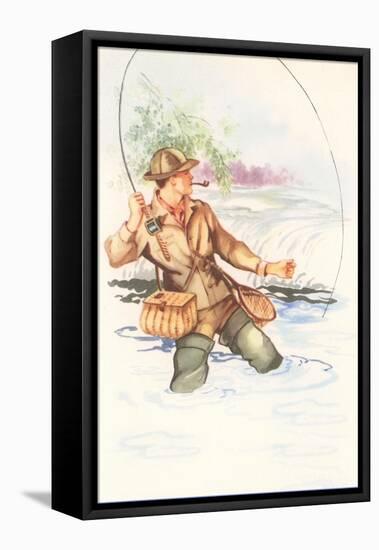 Fisherman with Pipe, Illustration-null-Framed Stretched Canvas