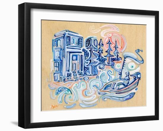 Fisherman-Josh Byer-Framed Giclee Print