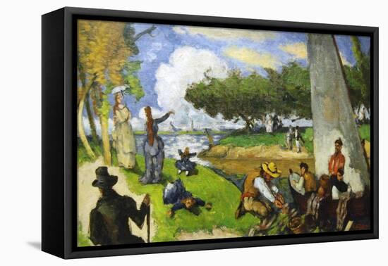 Fishermen - a Fantastic Scene-Paul C?zanne-Framed Stretched Canvas