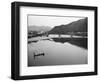 Fishermen and Historic Bridge, Iwakuni, Japan-Walter Bibikow-Framed Photographic Print