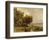 Fishermen at Lake Balaton-Geza Meszoly-Framed Giclee Print