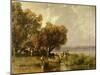 Fishermen at Lake Balaton-Geza Meszoly-Mounted Giclee Print