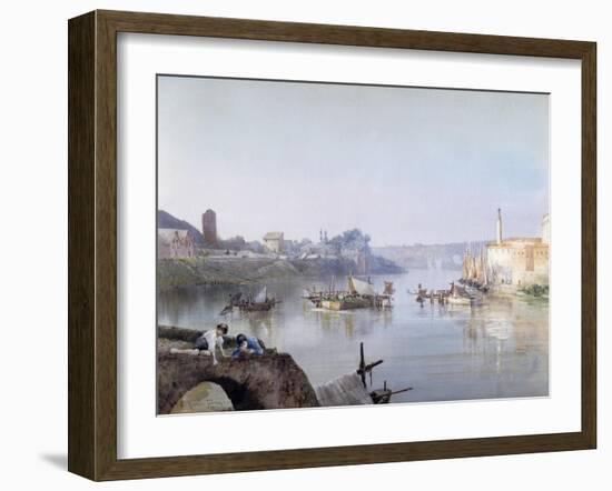 Fishermen at Ripa Grande-Ettore Roesler Franz-Framed Giclee Print