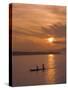 Fishermen at Sunset on the Amazon River, Brazil, South America-Nico Tondini-Stretched Canvas