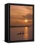 Fishermen at Sunset on the Amazon River, Brazil, South America-Nico Tondini-Framed Stretched Canvas