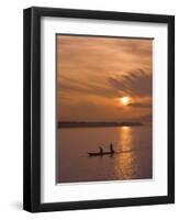 Fishermen at Sunset on the Amazon River, Brazil, South America-Nico Tondini-Framed Photographic Print