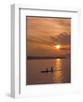 Fishermen at Sunset on the Amazon River, Brazil, South America-Nico Tondini-Framed Photographic Print