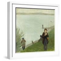 Fishermen at the Rhine River, 1905-Auguste Macke-Framed Giclee Print