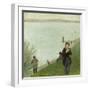 Fishermen at the Rhine River, 1905-Auguste Macke-Framed Giclee Print