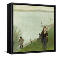 Fishermen at the Rhine River, 1905-Auguste Macke-Framed Stretched Canvas