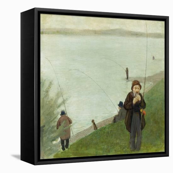 Fishermen at the Rhine River, 1905-Auguste Macke-Framed Stretched Canvas