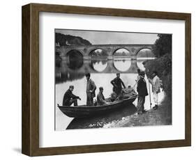 Fishermen Boating on the River Tweed by Coldstream Bridge-null-Framed Photographic Print