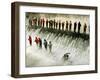 Fishermen Brave the Cold Waters at Bennett Spring State Park for a Chance to Catch Trout-null-Framed Premium Photographic Print