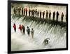 Fishermen Brave the Cold Waters at Bennett Spring State Park for a Chance to Catch Trout-null-Framed Photographic Print