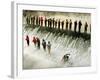 Fishermen Brave the Cold Waters at Bennett Spring State Park for a Chance to Catch Trout-null-Framed Photographic Print