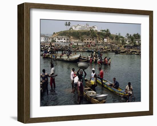 Fishermen Bringing Catch Ashore, Elmina, Ghana, West Africa, Africa-Poole David-Framed Photographic Print