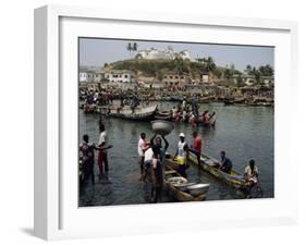 Fishermen Bringing Catch Ashore, Elmina, Ghana, West Africa, Africa-Poole David-Framed Photographic Print