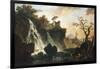 Fishermen by a Waterfall in a Classical Landscape-Herri Met De Bles-Framed Giclee Print