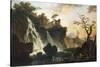 Fishermen by a Waterfall in a Classical Landscape-Herri Met De Bles-Stretched Canvas