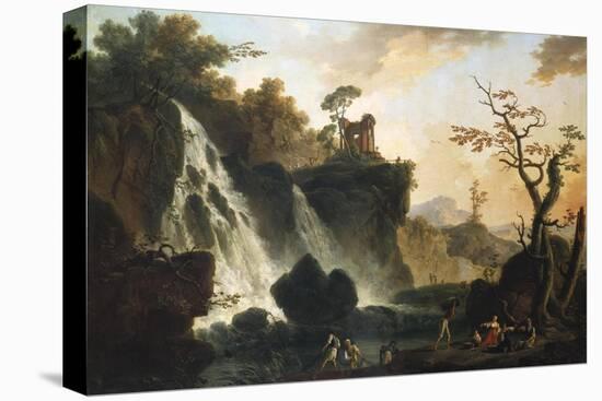 Fishermen by a Waterfall in a Classical Landscape-Herri Met De Bles-Stretched Canvas