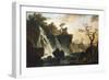 Fishermen by a Waterfall in a Classical Landscape-Herri Met De Bles-Framed Giclee Print