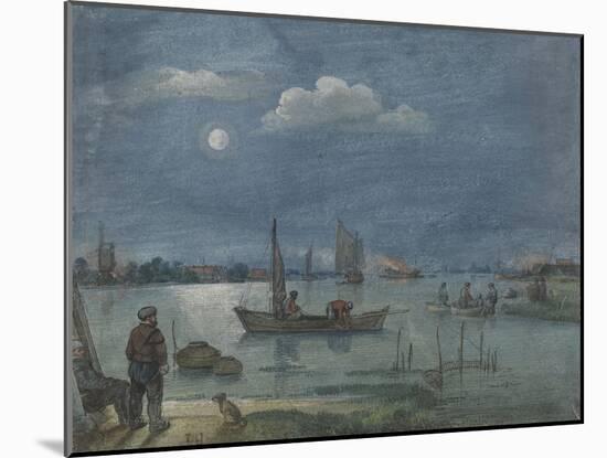 Fishermen by Moonlight, 1595-1634-Hendrick Avercamp-Mounted Art Print