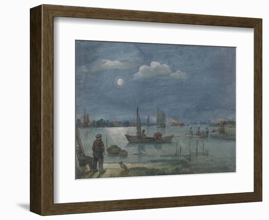 Fishermen by Moonlight, 1595-1634-Hendrick Avercamp-Framed Art Print