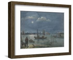 Fishermen by Moonlight, 1595-1634-Hendrick Avercamp-Framed Art Print