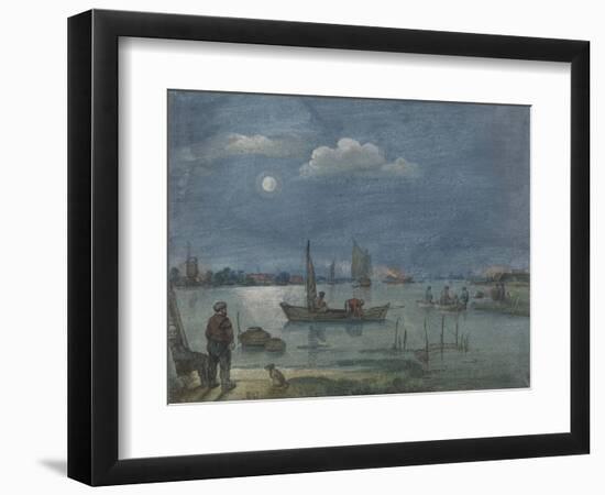 Fishermen by Moonlight, 1595-1634-Hendrick Avercamp-Framed Art Print