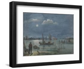 Fishermen by Moonlight, 1595-1634-Hendrick Avercamp-Framed Art Print