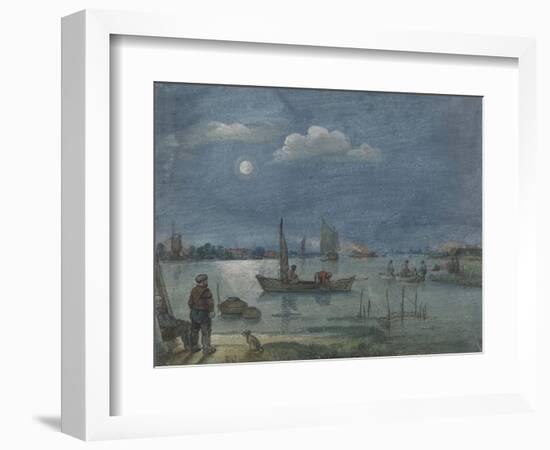 Fishermen by Moonlight, 1595-1634-Hendrick Avercamp-Framed Art Print