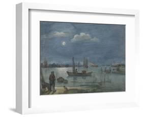 Fishermen by Moonlight, 1595-1634-Hendrick Avercamp-Framed Art Print