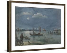 Fishermen by Moonlight, 1595-1634-Hendrick Avercamp-Framed Art Print