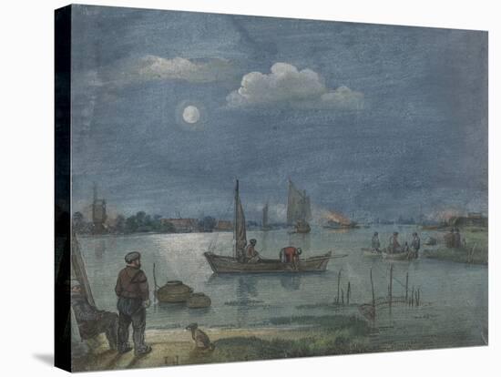 Fishermen by Moonlight, 1595-1634-Hendrick Avercamp-Stretched Canvas