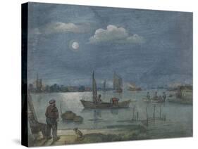 Fishermen by Moonlight, 1595-1634-Hendrick Avercamp-Stretched Canvas