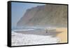 Fishermen Enjoy the Beach, Polihale State Beach Park, Kauai, Hawaii-Micah Wright-Framed Stretched Canvas