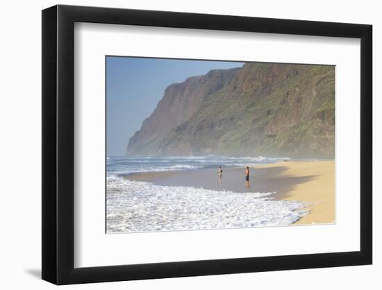 Fishermen Enjoy the Beach, Polihale State Beach Park, Kauai, Hawaii-Micah Wright-Framed Photographic Print