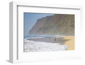 Fishermen Enjoy the Beach, Polihale State Beach Park, Kauai, Hawaii-Micah Wright-Framed Photographic Print