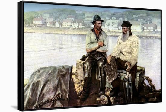 Fishermen, Fishing Town of Molle, on the Headlands of Kullen in the Kattegat, Sweden, C1923-null-Framed Stretched Canvas