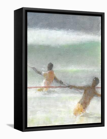 Fishermen Hauling Nets, 2015-Lincoln Seligman-Framed Stretched Canvas