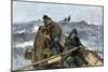 Fishermen in a Dory on the Grand Banks Off Newfoundland, c.1880-null-Mounted Giclee Print