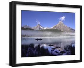 Fishermen in Canoe on Waterfowl Lake, Banff National Park, Canada-Janis Miglavs-Framed Premium Photographic Print