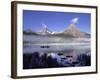 Fishermen in Canoe on Waterfowl Lake, Banff National Park, Canada-Janis Miglavs-Framed Photographic Print