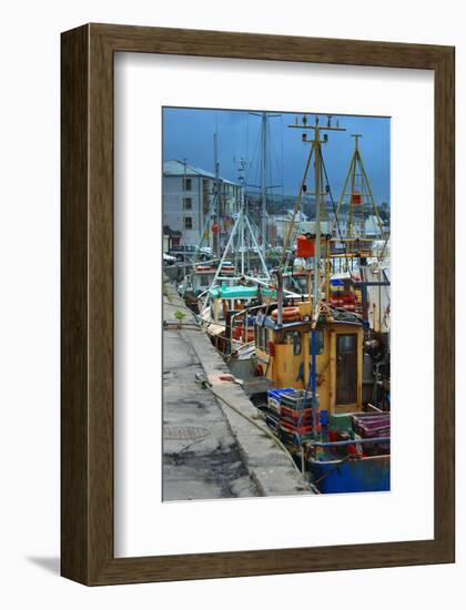 Fishermen in dock-null-Framed Art Print