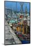 Fishermen in dock-null-Mounted Art Print