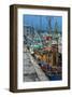 Fishermen in dock-null-Framed Art Print