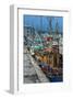 Fishermen in dock-null-Framed Art Print