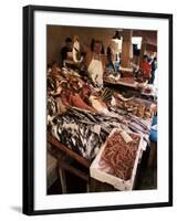 Fishermen in the Marsala Fish Market, Marsala, Sicily, Italy-Michael Newton-Framed Photographic Print